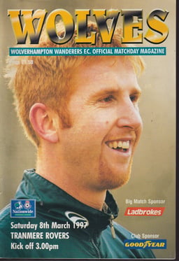 Wolverhampton Wanderers v Tranmere Rovers programme cover